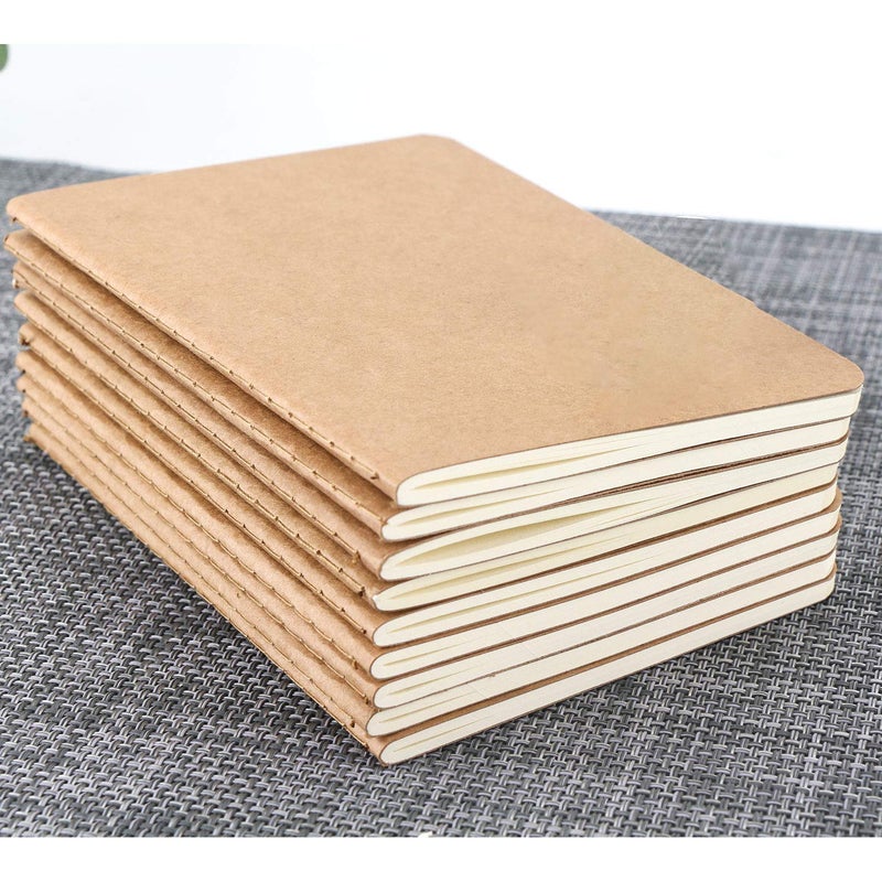 EUSOAR Blank Memo Scratch Pads, 24 Pack A6 3.9"" x 5.5"" 60 Pages Softcover Kraft Notebook, Mini Notebook Unlined, Travel Journal Notepad Set Bulk, Office Writing Diary, Subject Notebooks - Image 5